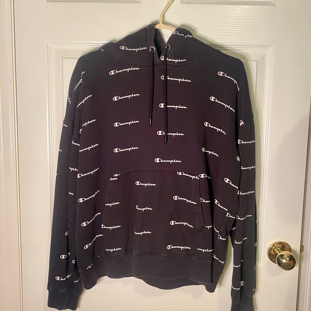 Champion Women’s Size Large Black Graphic Hoodie - Picture 2 of 4